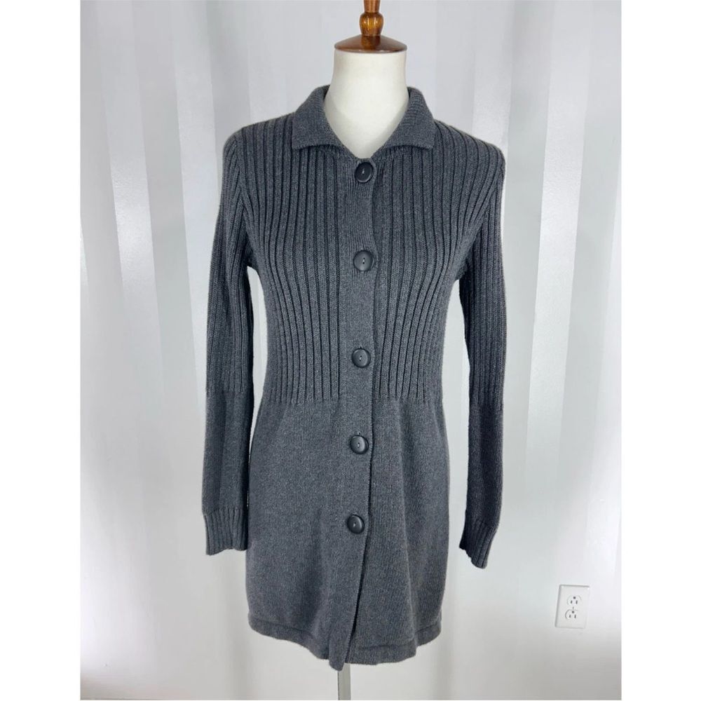 M MONTEREY BAY Women's Gray
Button Up Sweater dress Sz S 100% cotton
